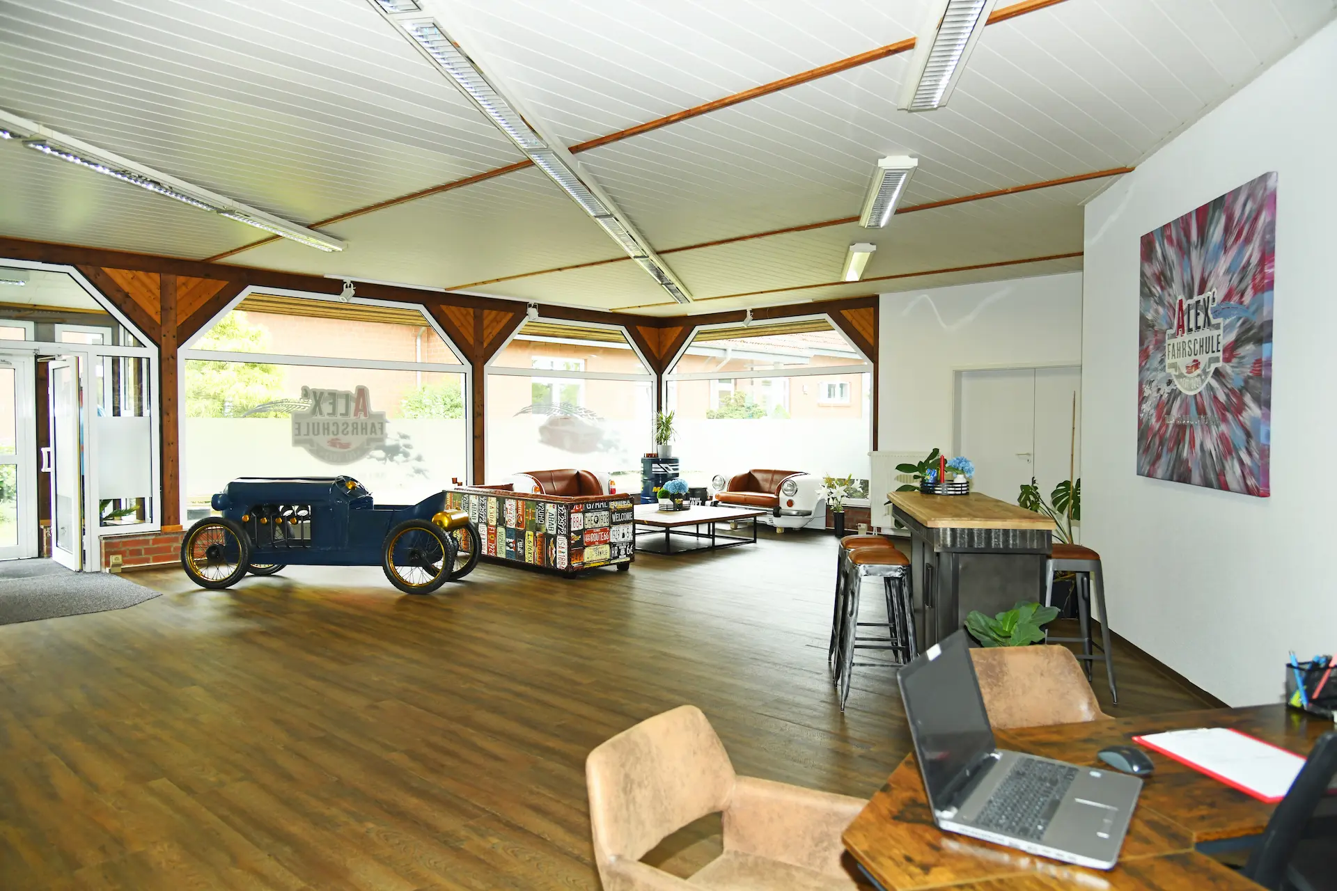Das Büro von Alex' Fahrschule am Standort Wittenburg